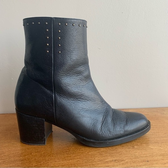 HISPANITAS Black Soft Leather Studded Ankle Booties - Picture 10 of 13